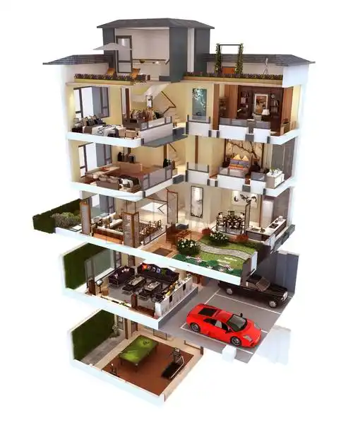 3d户型图(别墅)深圳创点建筑设计