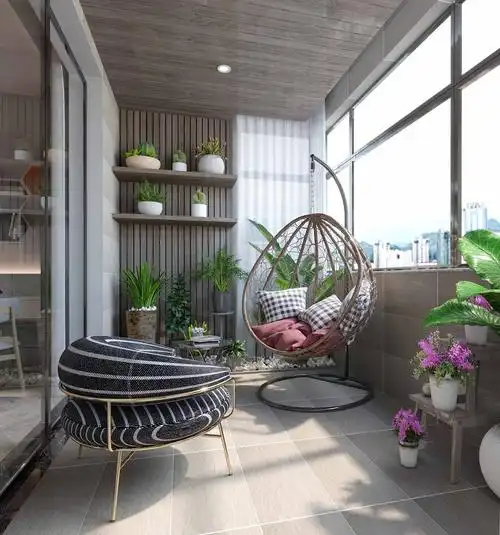 现代露天花园休闲阳台|空间|家装设计|张美丽效果图 - 原创作品