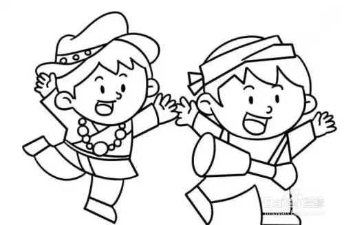 中华民族一家亲简笔画