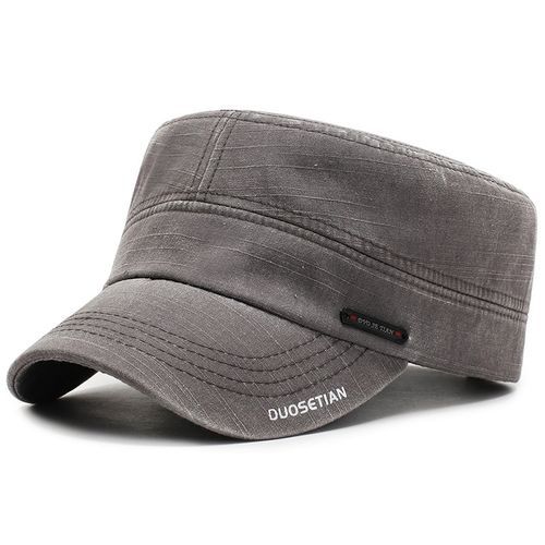 男士帽子春秋平顶帽韩版潮户外休闲遮阳防晒帽水洗棉中老年鸭舌帽