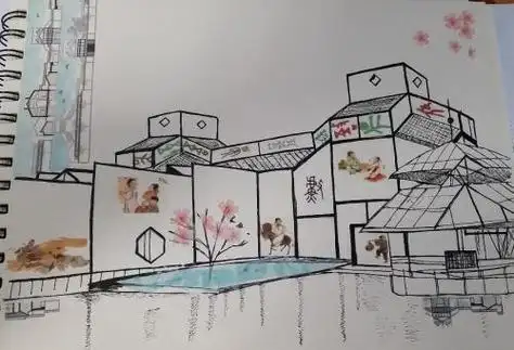 画民航博物馆简笔画苏州博物馆简笔画水景博物馆简笔画宝宝英文认知