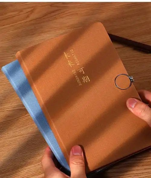 兰衍硬皮本加厚硬皮手账本复古带扣日记本硬抄本墨绿色未来可期2本