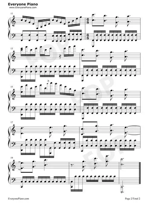 the ocean-海洋-跳舞的线五线谱预览2-钢琴谱文件(五线谱,双手简谱