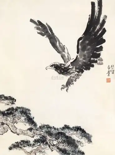 0005 松鹰图 立轴 纸本