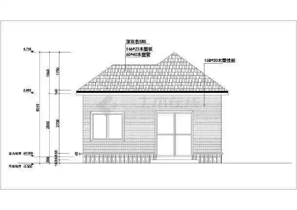 杭州某景区小木屋建筑设计方案图纸