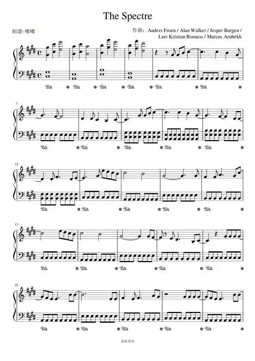 the spectre_alan walker钢琴谱-139****5343-虫虫钢琴