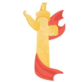 矢量扁平卡通华表素材