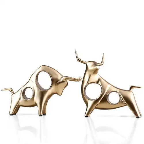 现代招财镇宅牛摆件树脂创意书房办公室桌面摆设股市生意牛气冲天