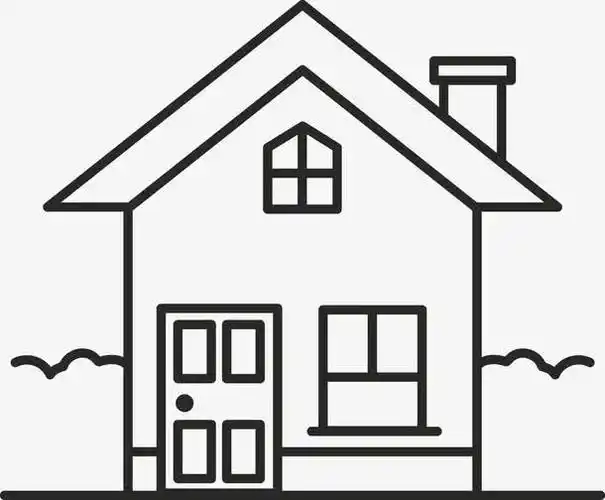 黑色楼房线稿素材图