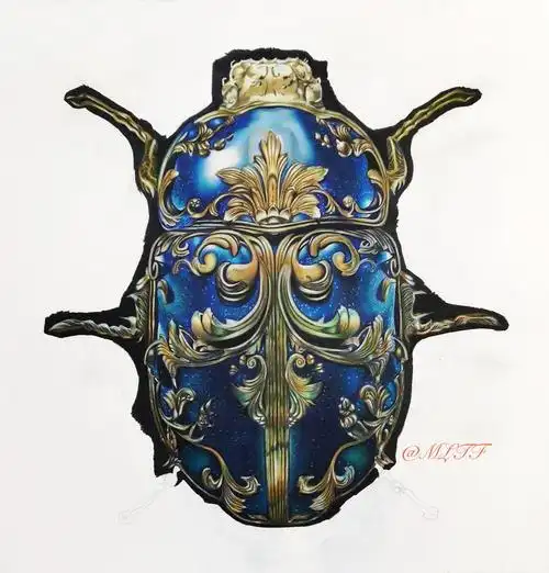 纯彩铅《圣甲虫》