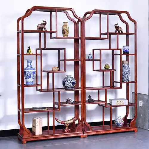 红木家具中式茶叶古董架子陈列多宝阁缅甸新中式实木多宝格