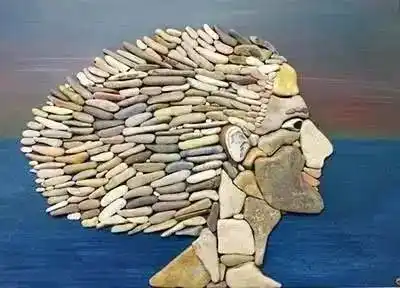 石头拼画创意十足