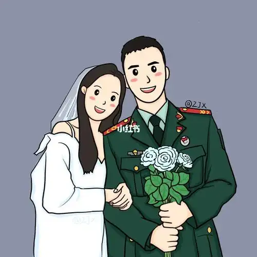 想接单了,想给自己赚杯奶茶钱#异地军恋  #插画情侣头像