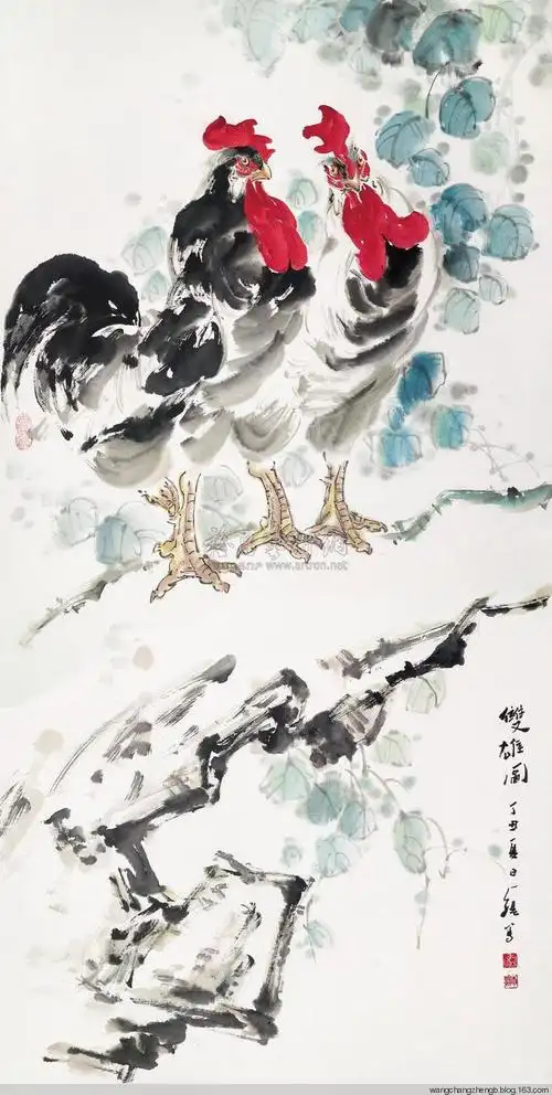 马天骐画鸡作品欣赏