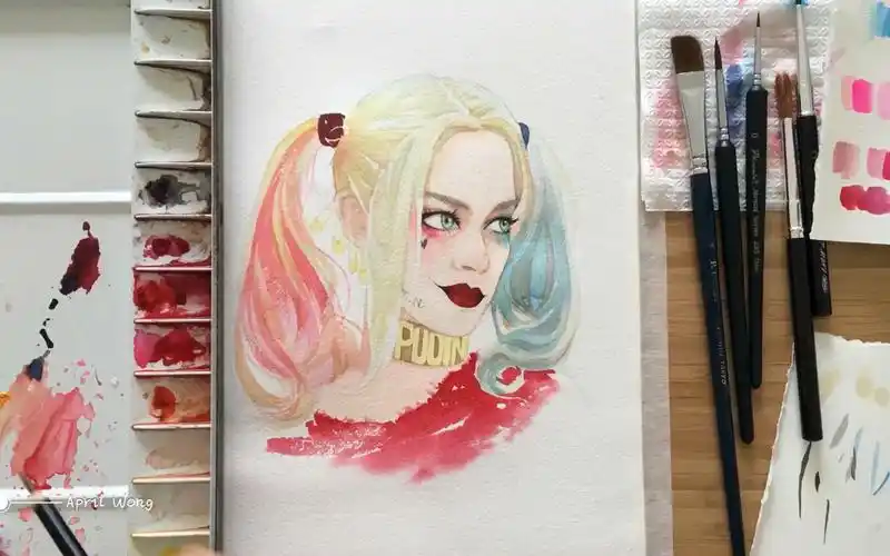 【水彩】x特遣队-小丑女 harley quinn