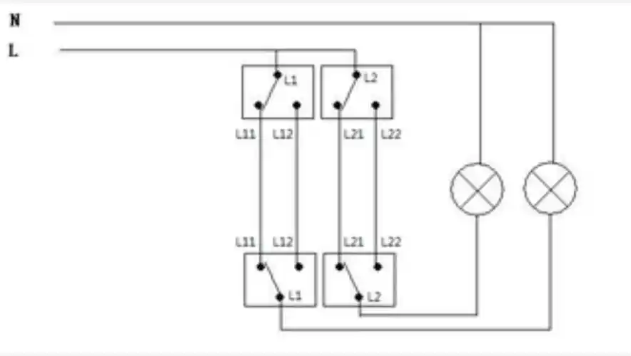 二开双控就是一孙握个开关面板上面集成了2个双控开关.