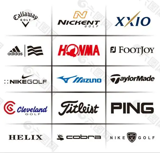 世界各大高尔夫品牌logo矢量图
