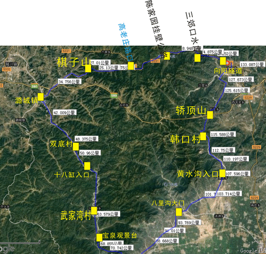 南太行经典自驾环线路线图与沿线详细介绍一