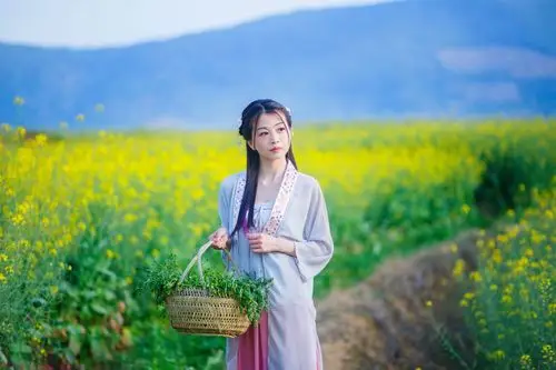 油菜花唯美人像