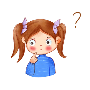 儿童插画带问号的小女孩