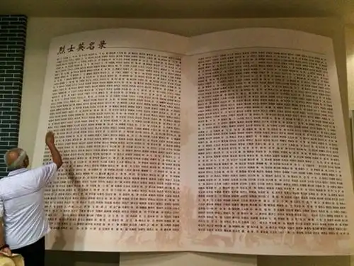 迁安博物馆内的烈士英名录