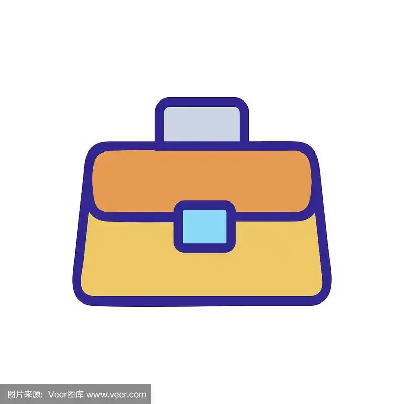 皮包图标矢量大纲插图