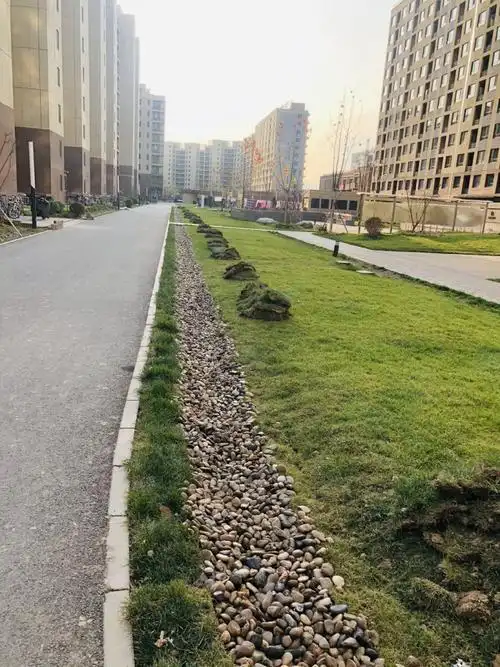 水流速度等数据计算出来的,通过雨落管,排水沟和植草沟的系统改造