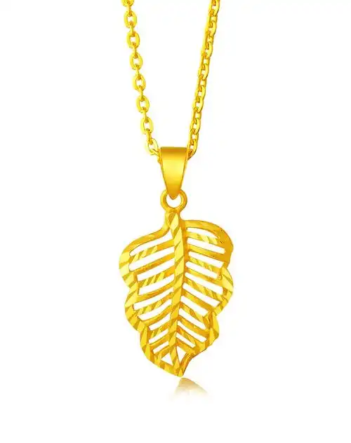 千足金黄金吊坠单面叶子(2.74克)
