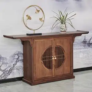 中堂柜子香案黑胡桃木玄关柜新中式条案门厅储物柜全实木香火桌子