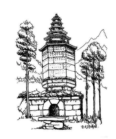 少林寺塔林简笔画呀