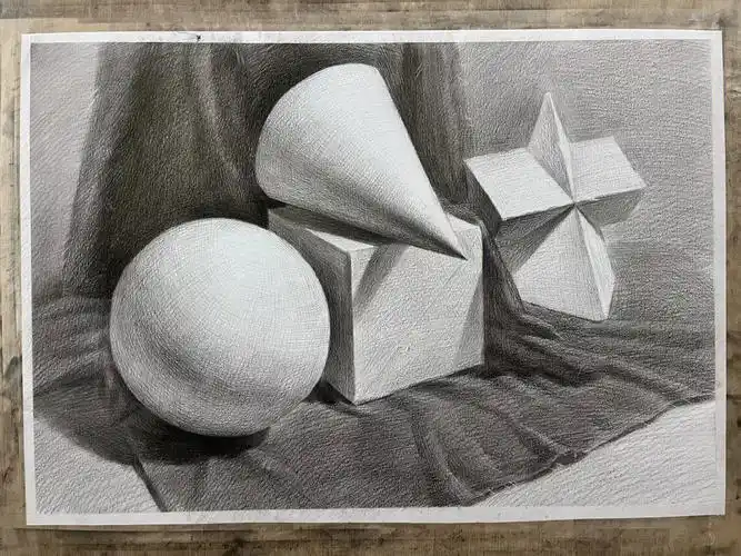 素描几何体石膏步骤图