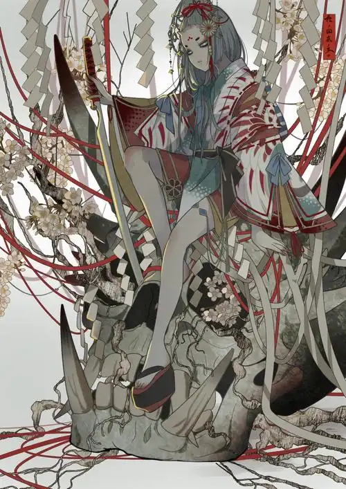 和风日本妖怪动漫头像插画手帐素材推