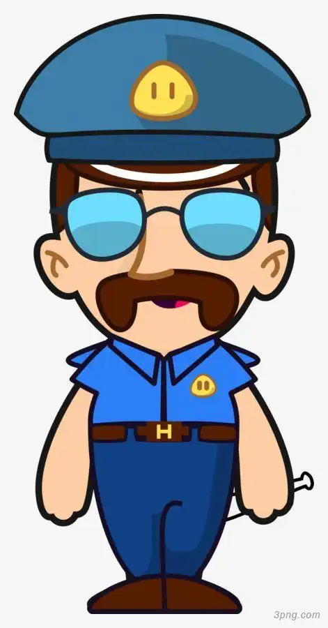 卡通警察png素材透明免抠图片-卡通手绘