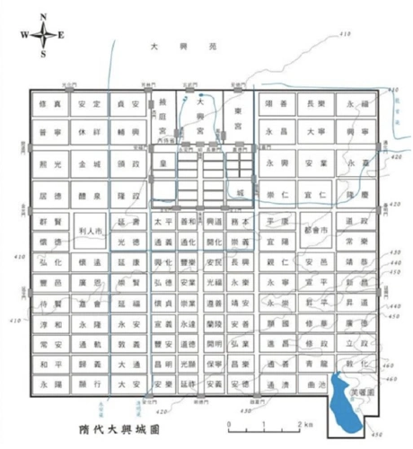 (隋大兴城平面图)