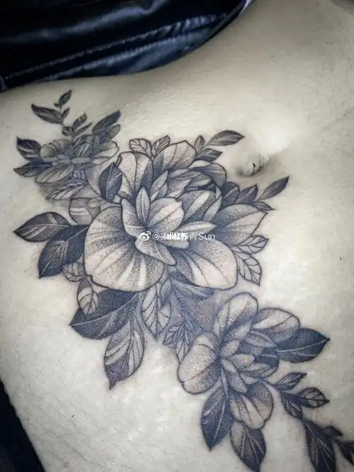 腹部素花遮盖#我的纹身分享  #纹身