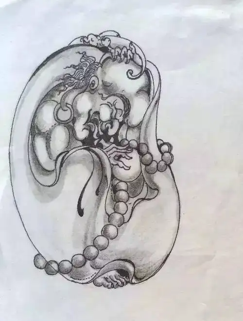 绝美的玉雕手稿一般人看不到的