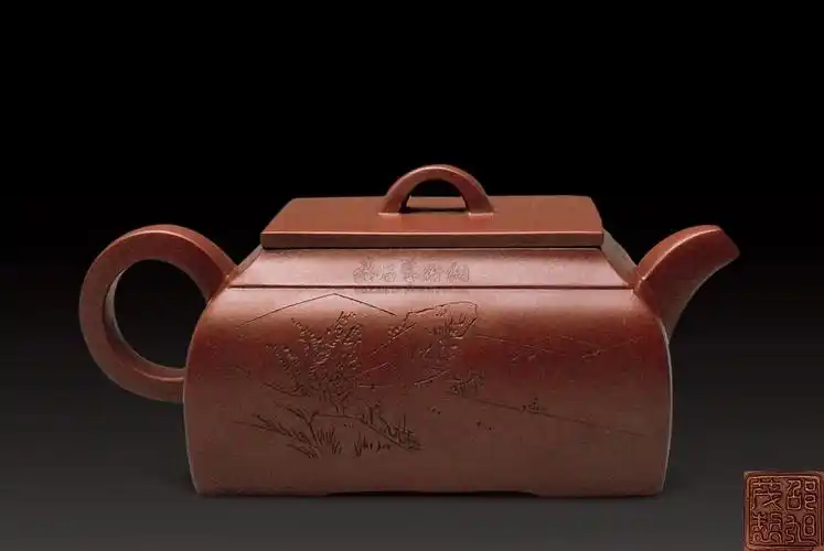 0388清紫砂四方平盖壶