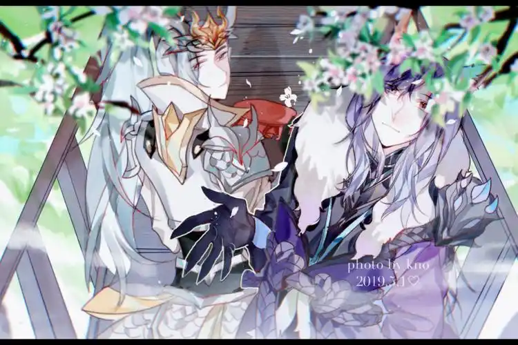 【王者荣耀】赏春._王者荣耀信白韩信李白绘画作品