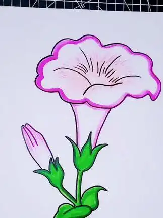 喇叭花的画法#儿童简笔画 #零基础学画画 #一起学画画