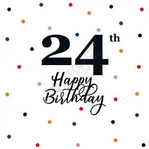 24岁生日快乐矢量插图贺卡彩色装饰品图片素材