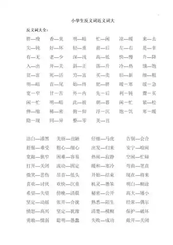 小学生反义词近义词全套汇编.doc 12页