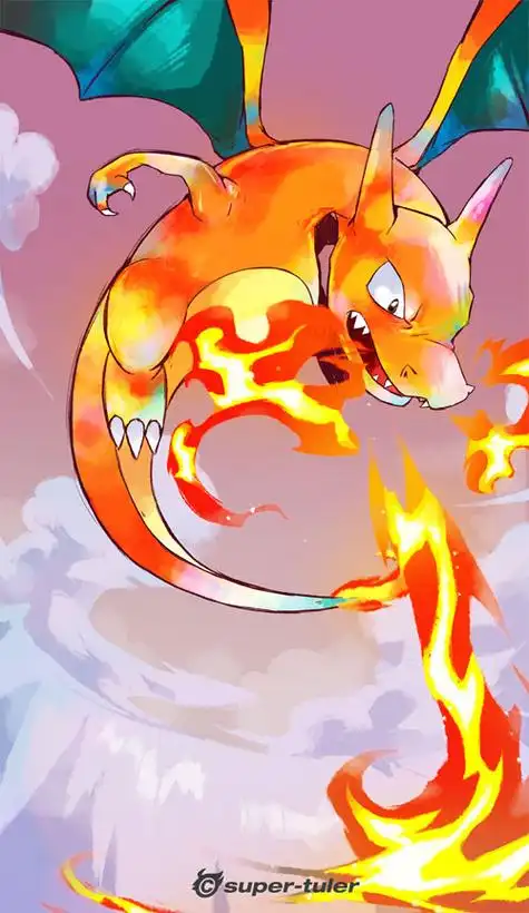 22张喷火龙插画作品3