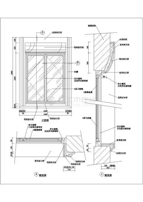 某门窗剖cad设计大样立面图