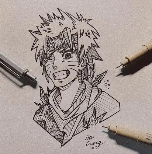 临摹练习火影忍者一代人的青春