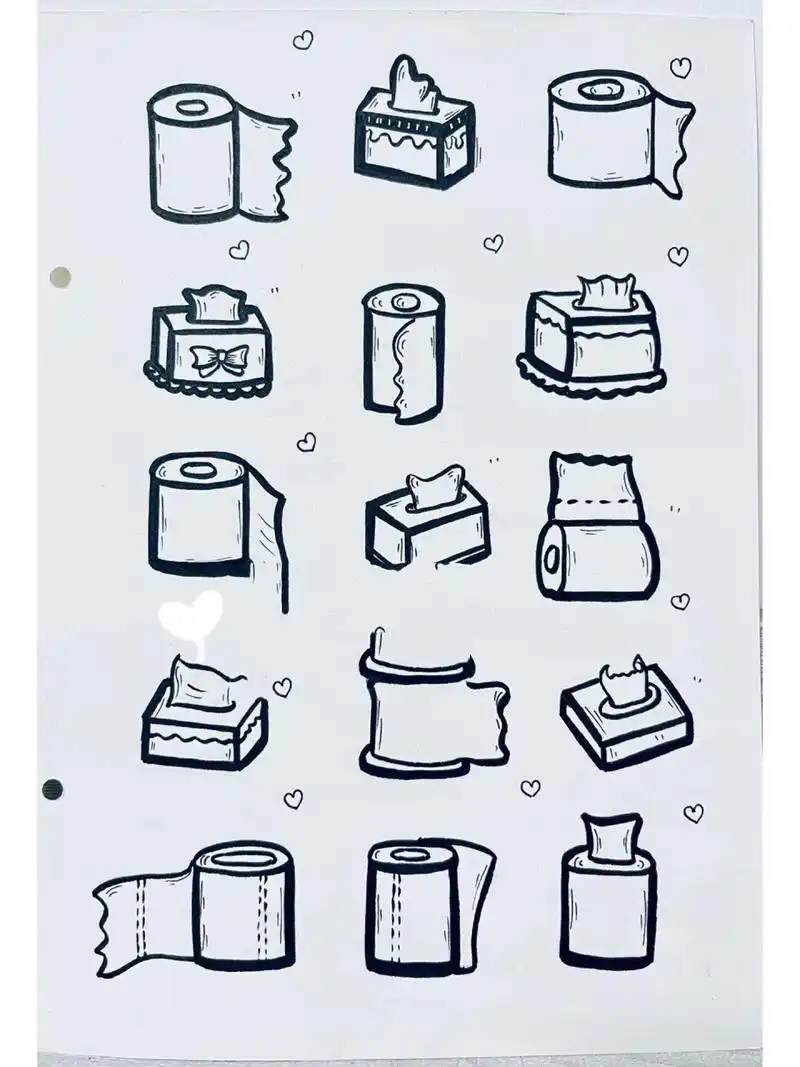 简笔画「卫生纸」0505