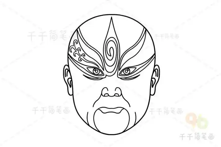 豫剧脸谱简笔画怎么花