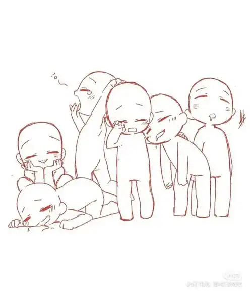 恐龙睡衣是咱画的@黎樾是第五个绿色睡衣的小人#多人合绘  #合绘模板