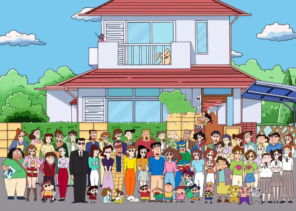 procreate | 蜡笔小新全家福附人物线稿图 花了几天时间,网上搜集了一