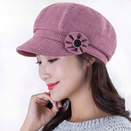 帽子女春秋夏季潮新款中老年妈妈帽贝雷帽鸭舌帽八角帽千鸟格帽