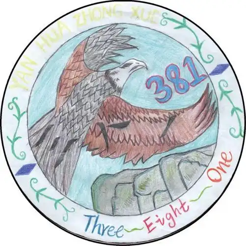 高二年级11班雄鹰翱翔高飞手绘班徽设计图片